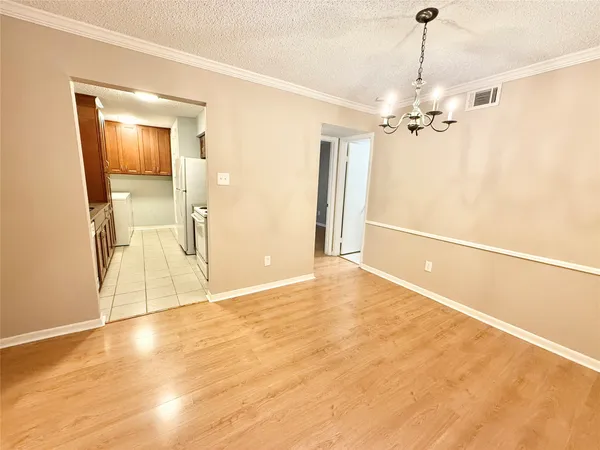 a view of a livingroom with a chandelier