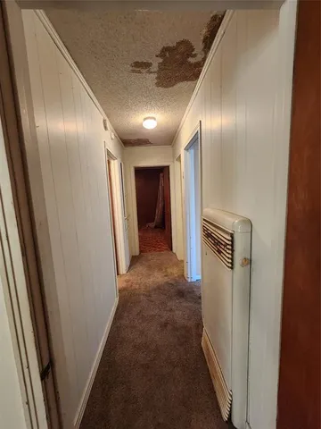 a view of a livingroom with a chandelier fan and closet