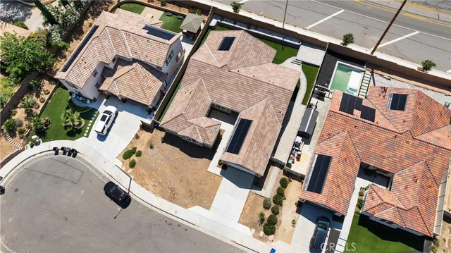 an aerial view of multiple house
