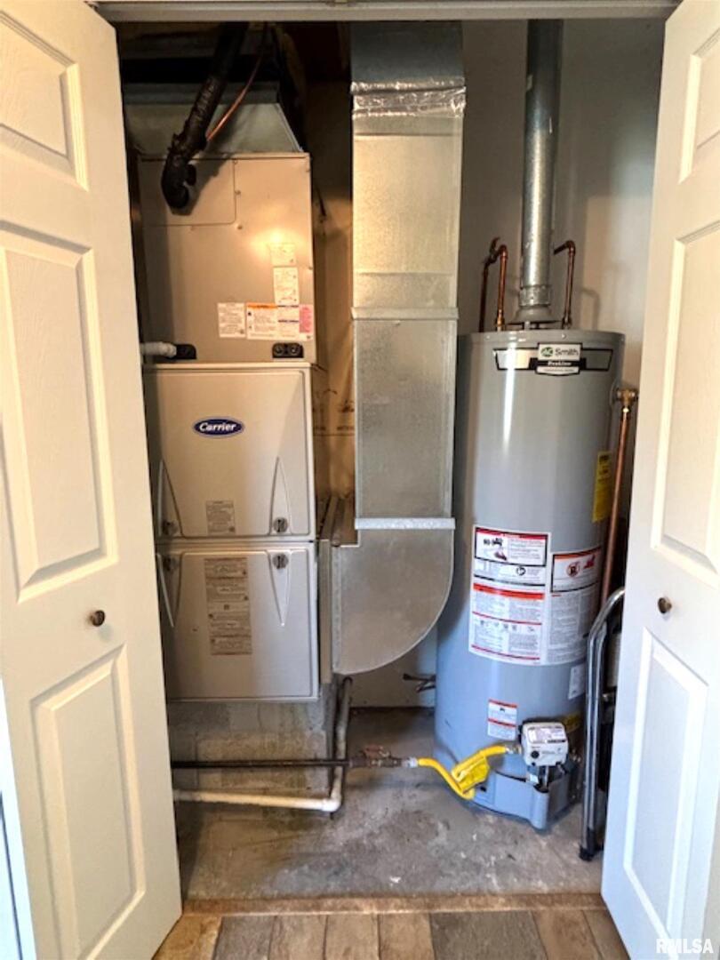 2633 South Broadway Salem, IL 62881 - Photo 18 of 39 a room with water heater refrigerator washer and dryer