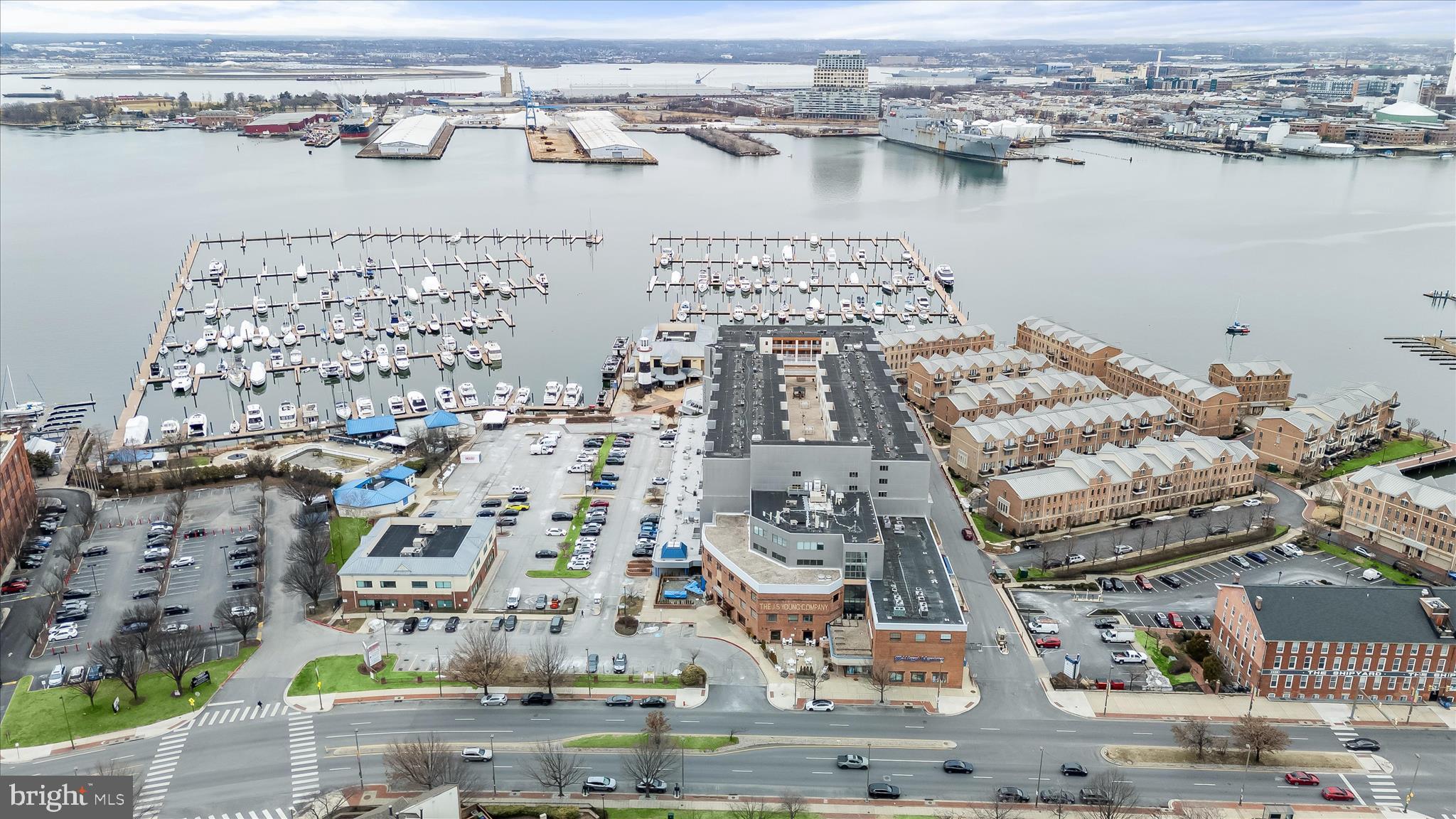2702 Lighthouse Point East, Unit 522 Baltimore, MD 21224 - Photo 39 of 50 an aerial view of houses with outdoor space