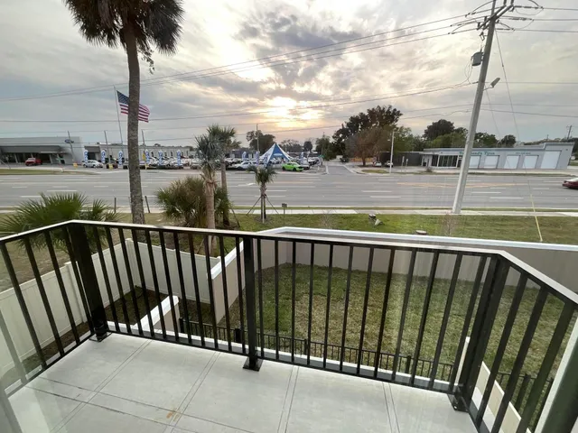 a view of deck with a lake