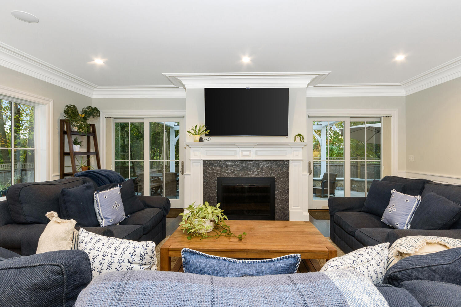 178 Middlesex Road Darien, CT 06820 - Photo 12 of 44 a living room with furniture and a fireplace