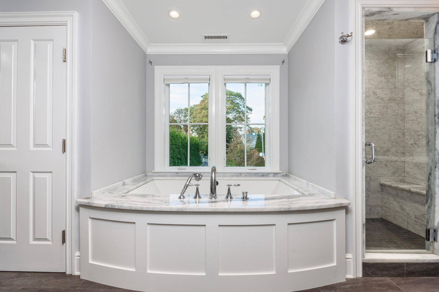 178 Middlesex Road Darien, CT 06820 - Photo 22 of 44 a bathroom with a granite countertop sink and a mirror