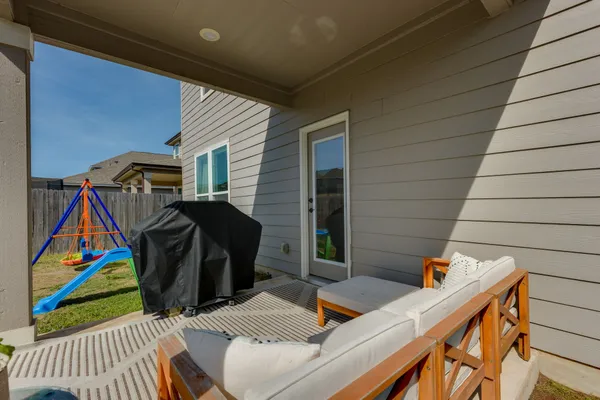 a view of outdoor space with seating area