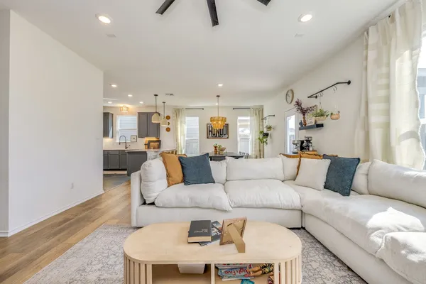 a living room with furniture
