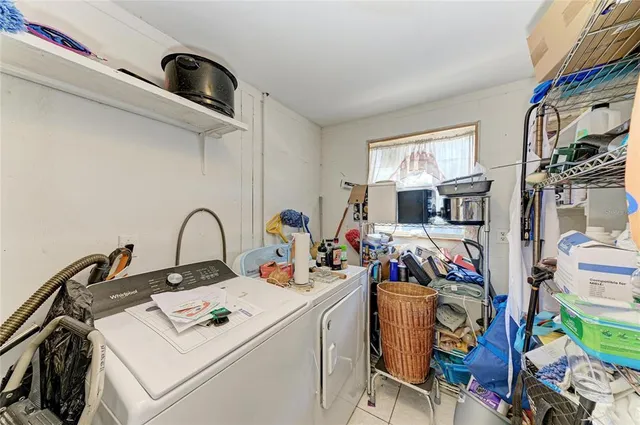 a view of a storage and utility room