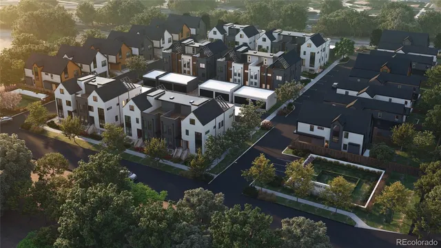 an aerial view of multiple house