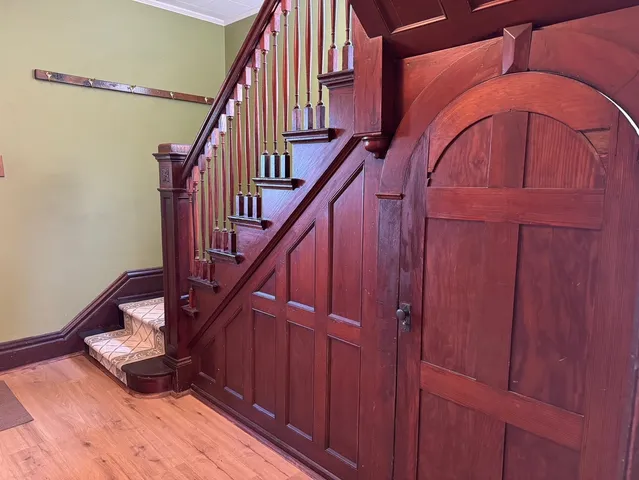 a view of an entryway with staircase