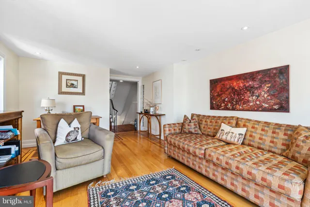 a living room with furniture and a couch