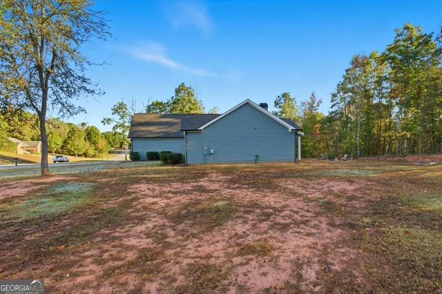 a house view with a garden space