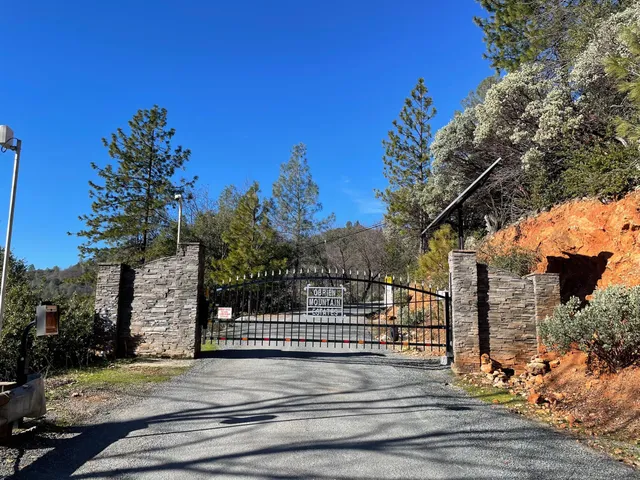 a view of a and mountain in the distance