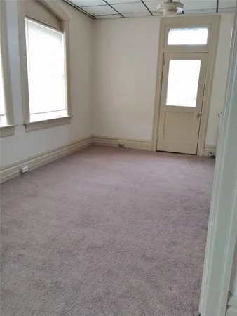 an empty room with a window