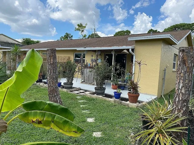 a view of a house with patio