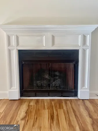 a view of a fireplace in a room