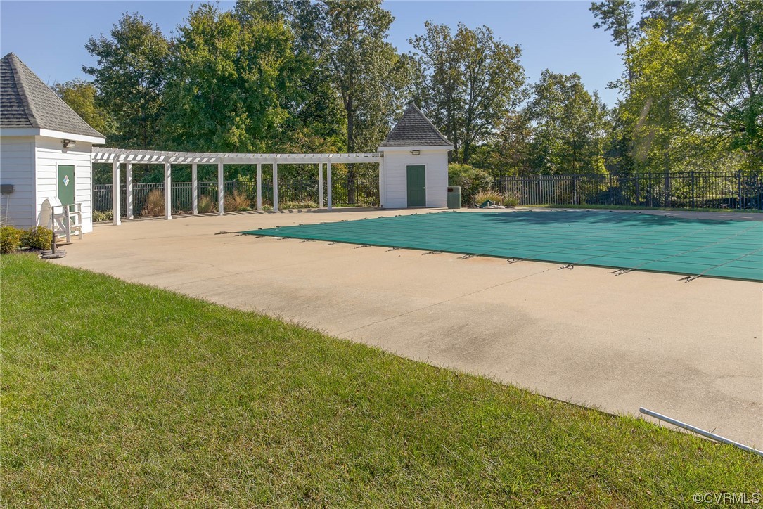 13312 Ridgemoor Lane Midlothian, VA 23114 - Photo 37 of 38 View of pool featuring an outdoor structure and a