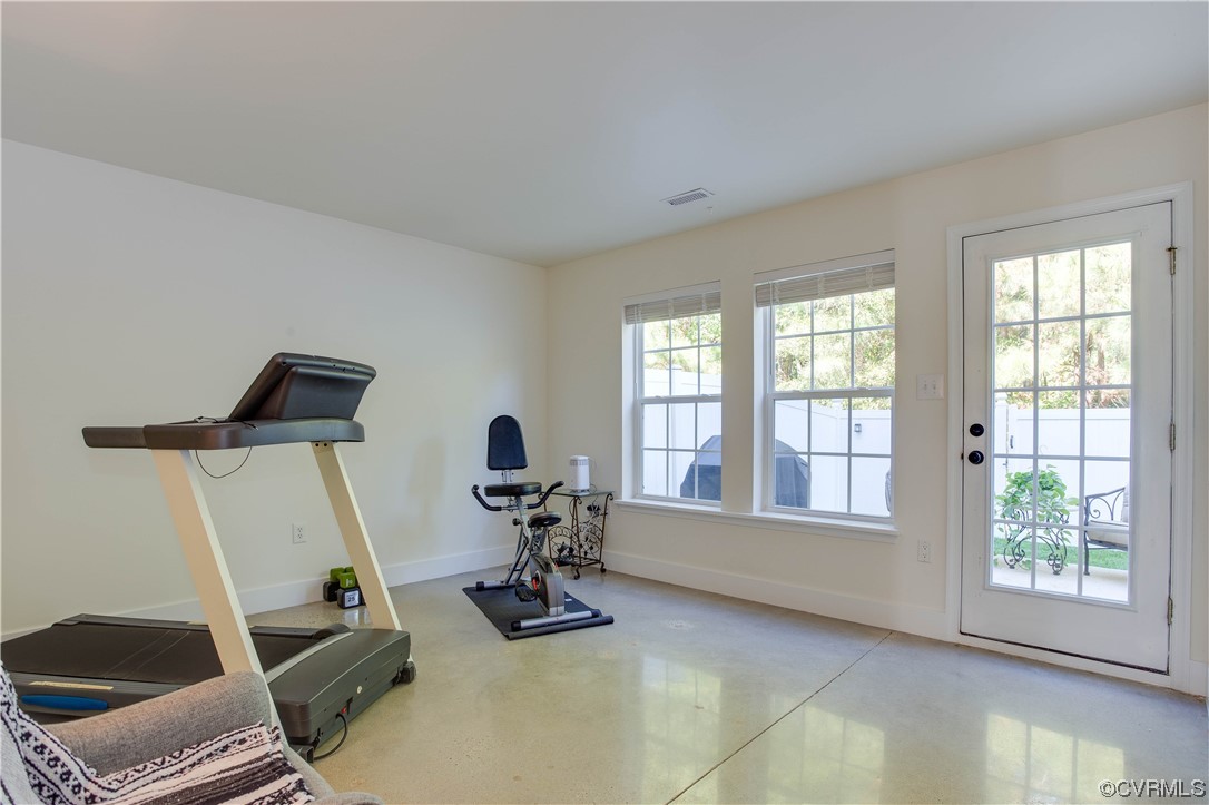 13312 Ridgemoor Lane Midlothian, VA 23114 - Photo 5 of 38 View of workout area with view of patio and sporti