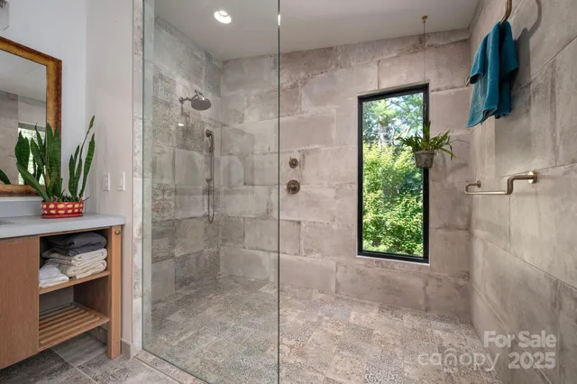 a bathroom with a shower