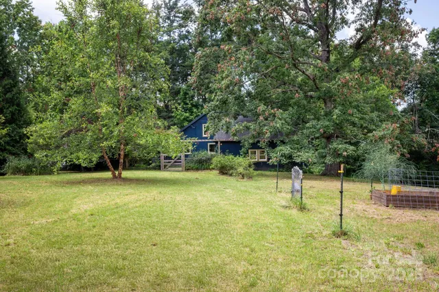 a view of a backyard