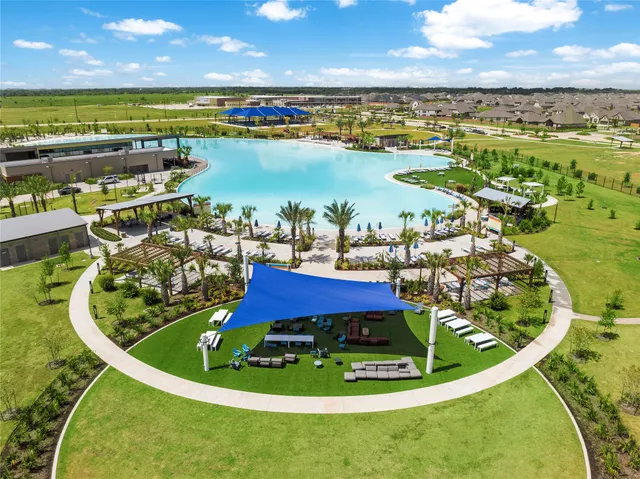 a view of a lake with a nearby beach