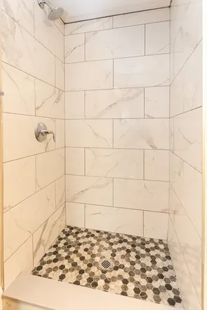 a bathroom with a shower