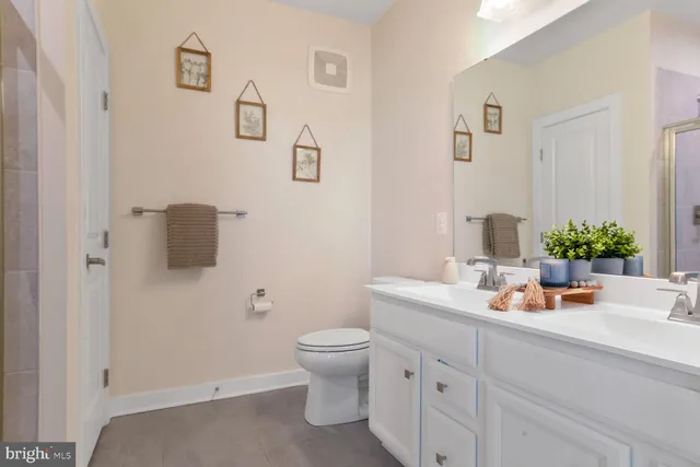 a bathroom with a toilet a sink and mirror