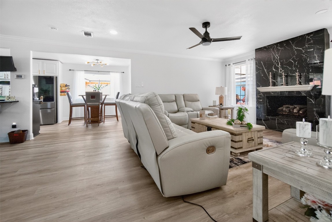 511 Enchanted Lane Spring, TX 77388 - Photo 10 of 38 a living room with fireplace furniture and a large window
