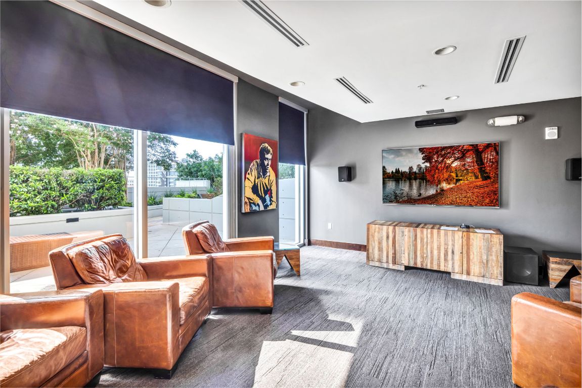 360 Nueces Street, Unit 2906 Austin, TX 78701 - Photo 7 of 9 a living room with furniture and a flat screen tv
