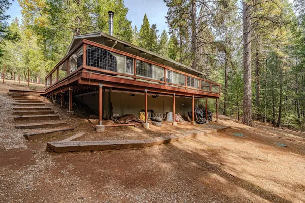 a front view of a house with a balcony