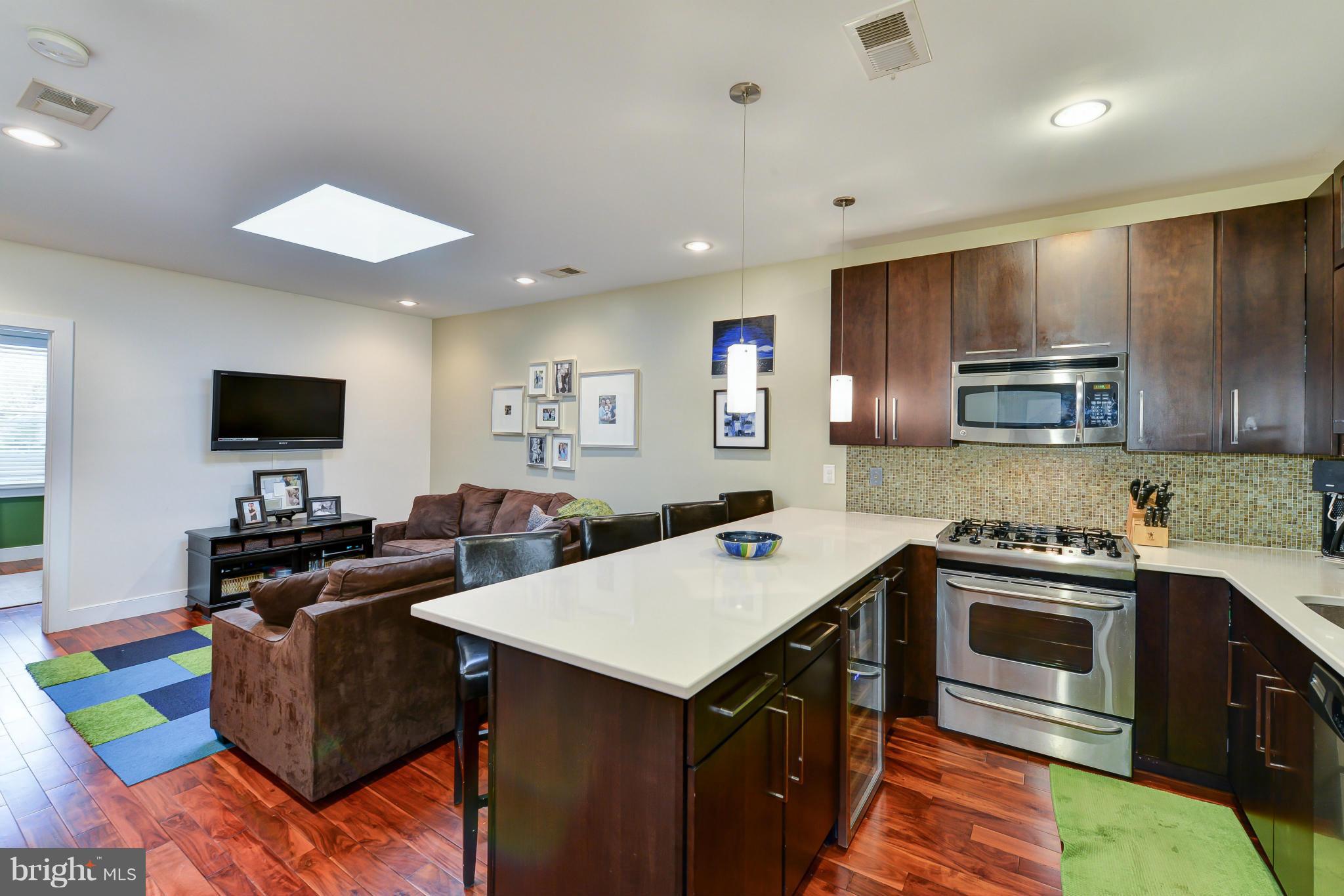 Kitchen showing wine fridge