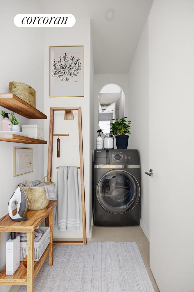 48 Stanhope Street, Unit 1F Brooklyn, NY 11221 - Photo 7 of 11 a living room with furniture and a wooden floor