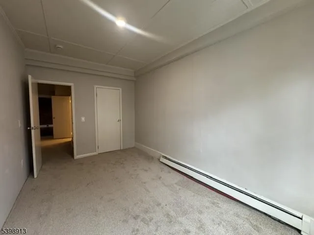 an empty room with closet