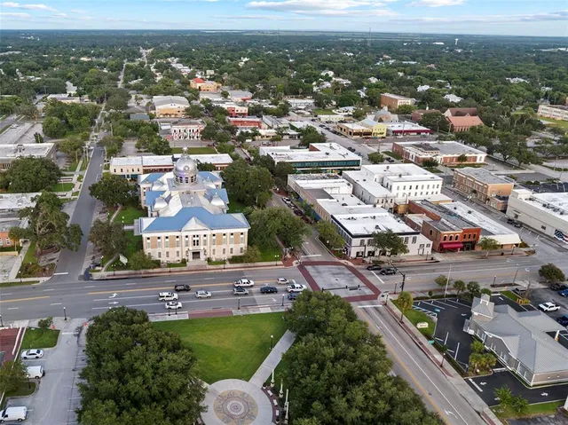 an aerial view of a city