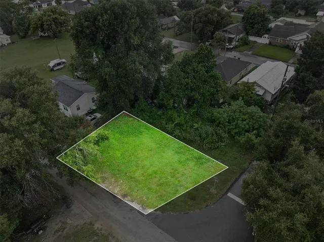 an aerial view of a house
