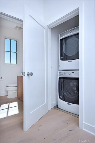 a utility room with a washer and dryer