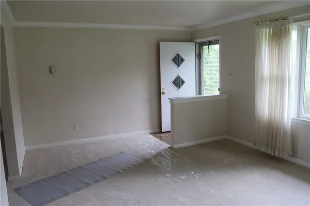 an empty room with a window