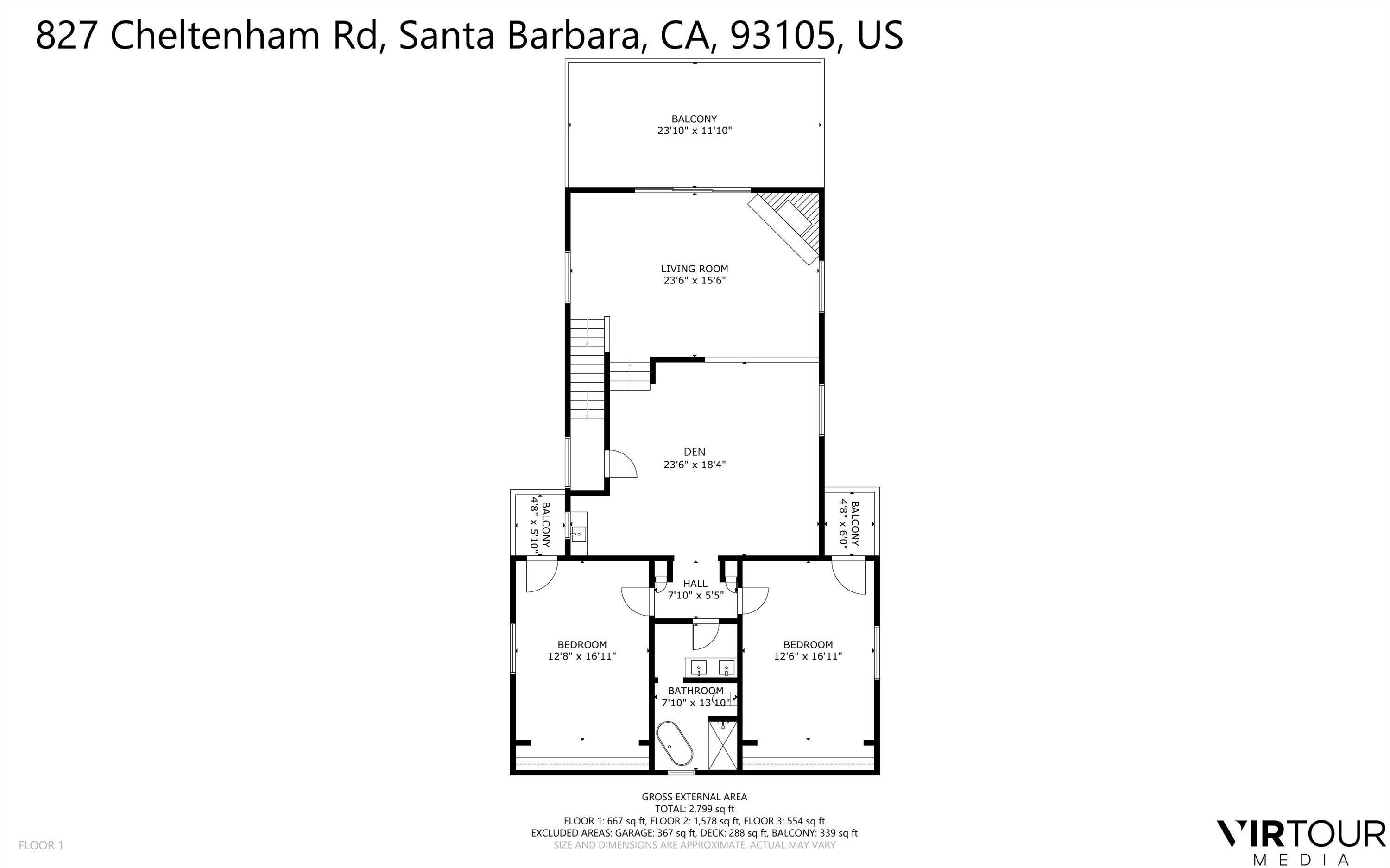 827 Cheltenham Road Santa Barbara, CA 93105 - Photo 45 of 47 a picture of a floor plan