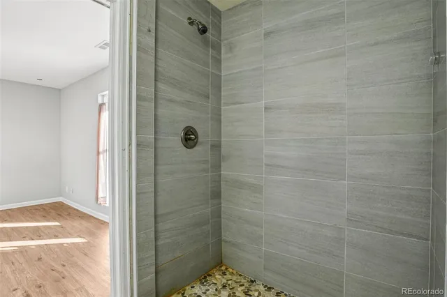 a bathroom with a shower