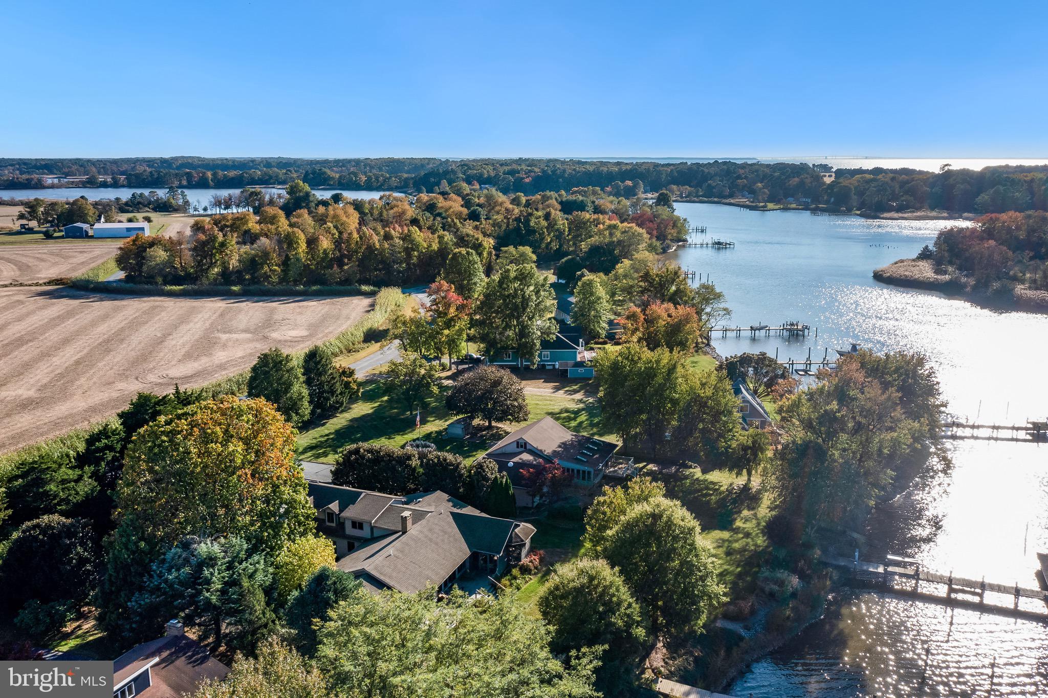 5120 Grays Inn Creek Road Rock Hall, MD 21661 - Photo 27 of 33 Aerial view to Chester River and Chesapeake Bay