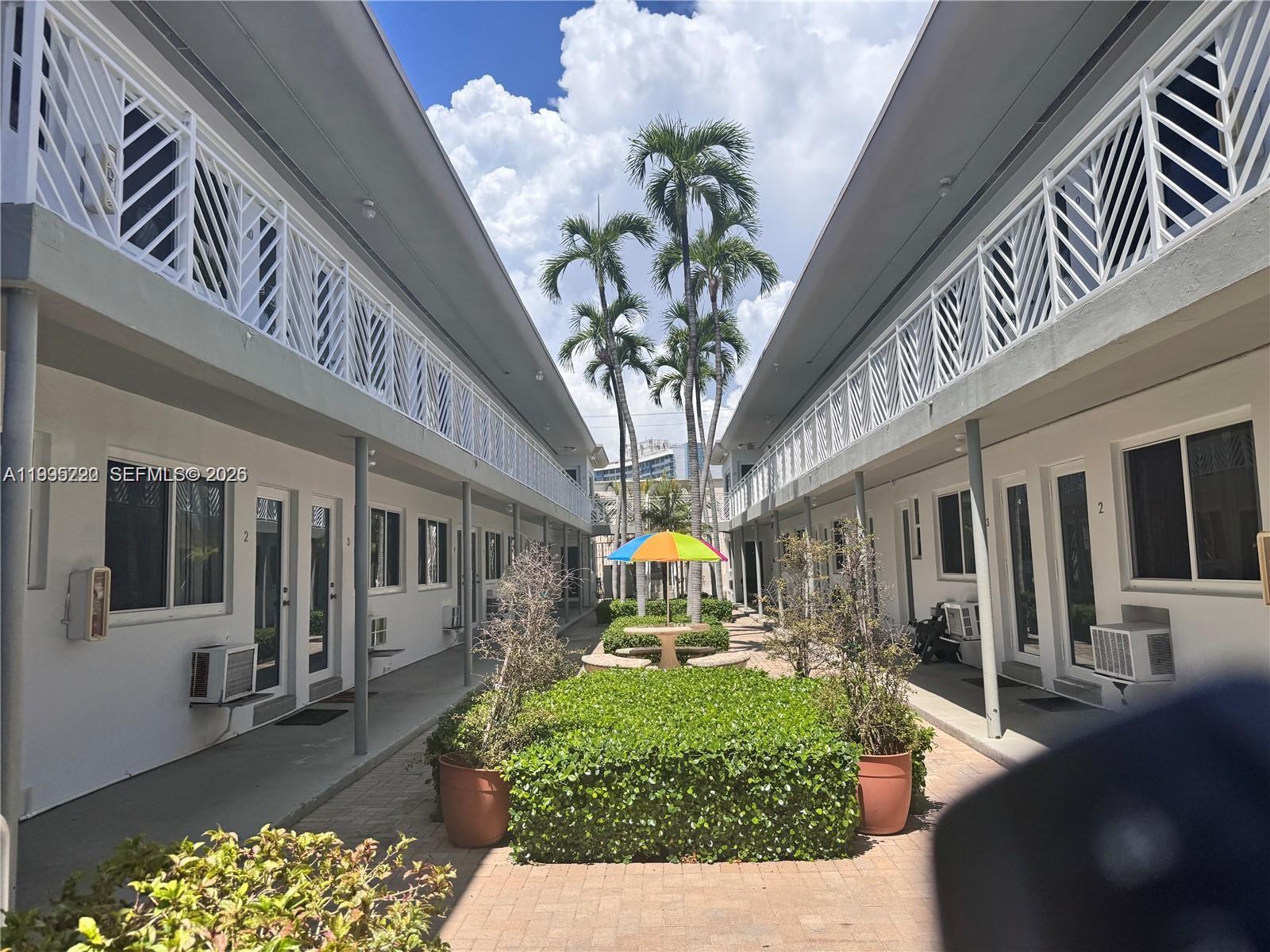 7440 Byron Avenue, Unit 12B Miami Beach, FL 33141 - Photo 20 of 22 a front view of a house with garden