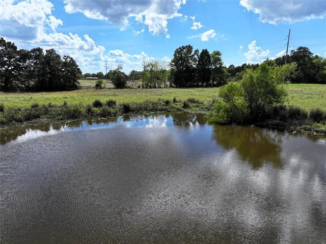 a view of a lake with houses