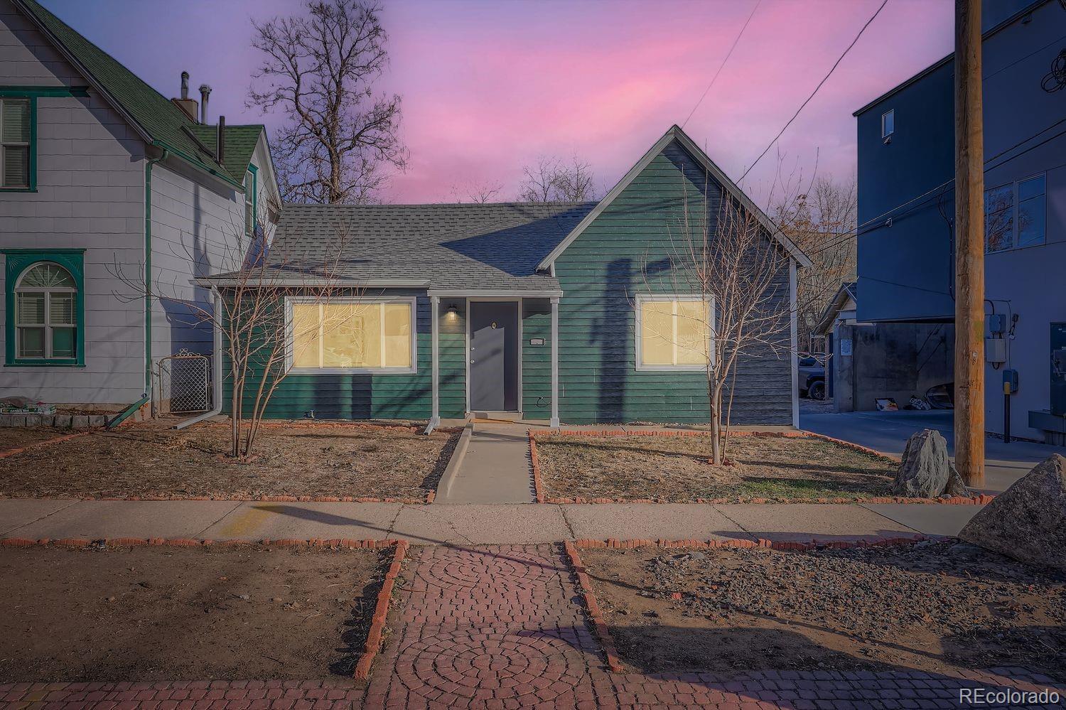 a view of a house with a patio
