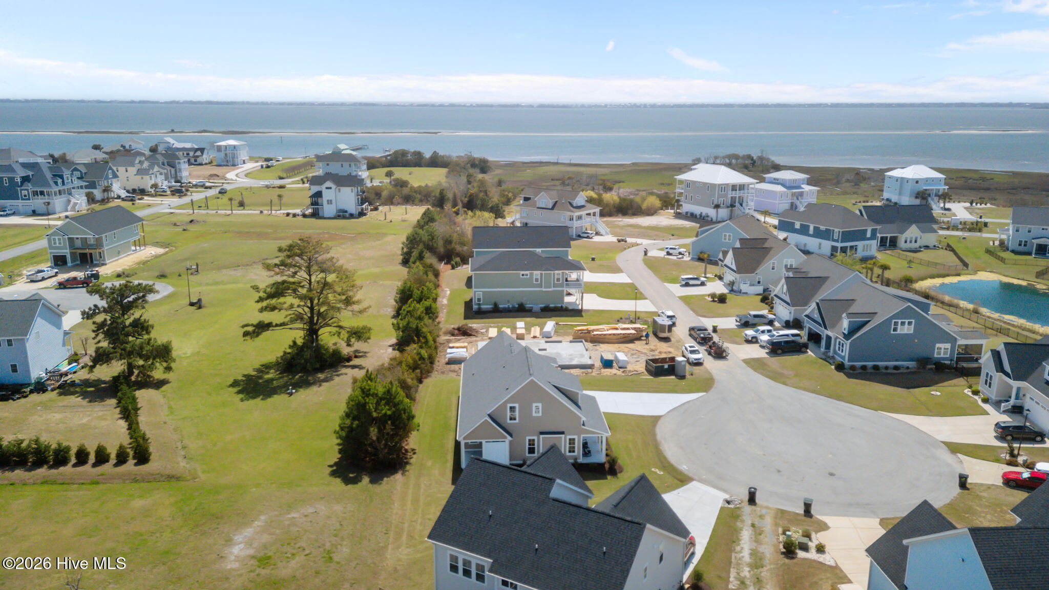 658 Fishermans Point Newport, NC 28570 - Photo 42 of 44 Aerial view looking towards Bogue Sound