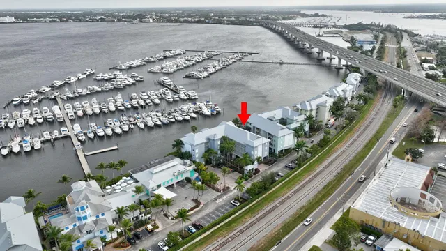 an aerial view of lake residential house with outdoor space