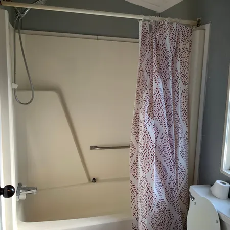 a view of a yard with a bench