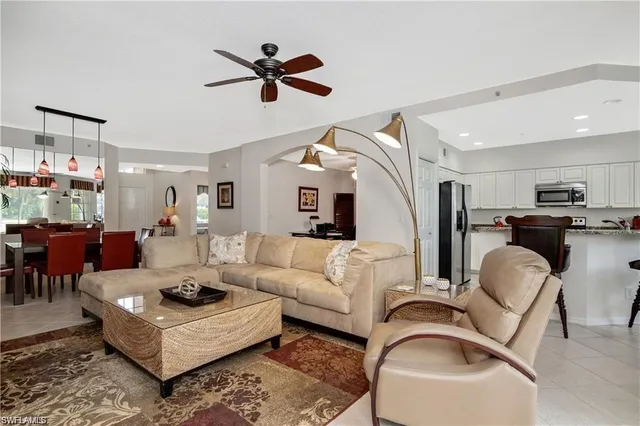 a living room with furniture