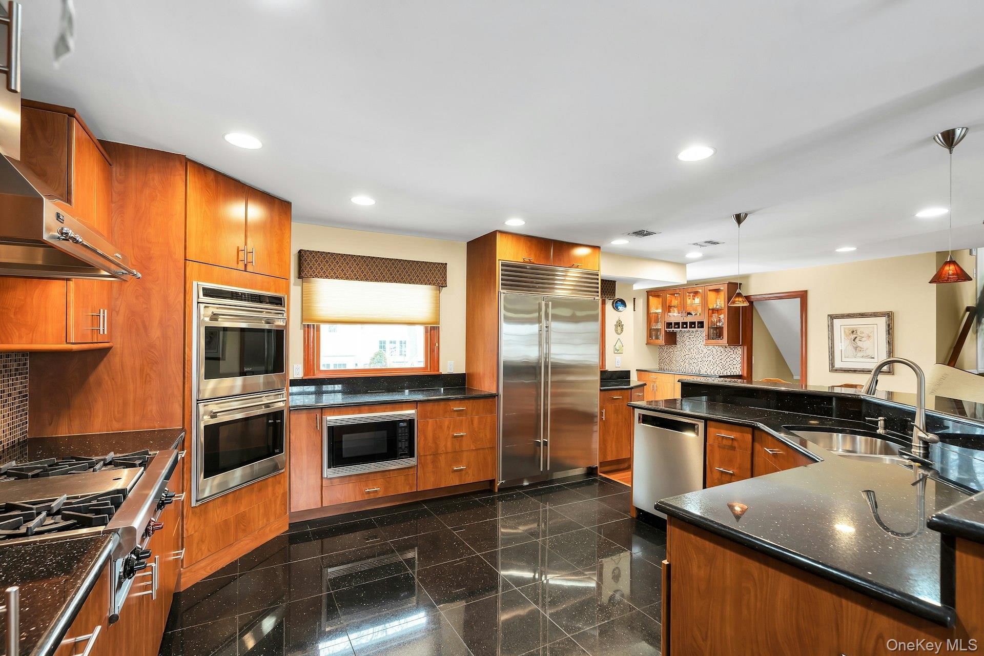 2043 Ripley Lane Merrick, NY 11566 - Photo 13 of 37 a kitchen with stainless steel appliances a stove sink and microwave