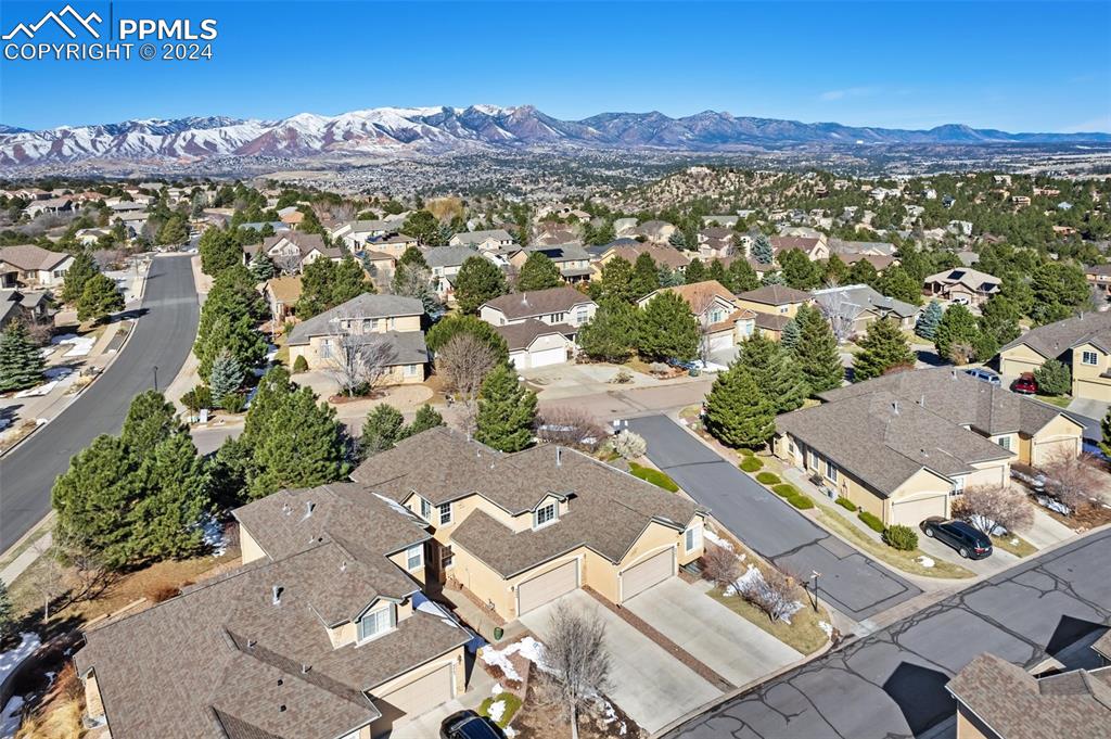 5655 Sonnet Ridge Point Colorado Springs, CO 80918 - Photo 37 of 47 Aerial view with view of the mountains