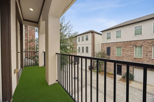 a view of a porch with a backyard