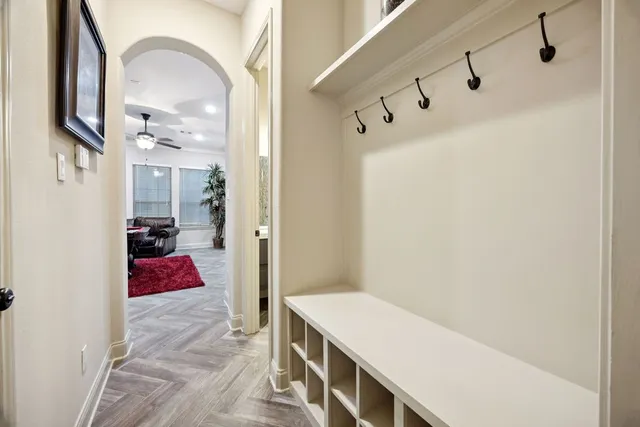 a bathroom with a sink and mirror